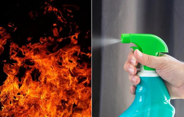 fire attack by sanitizer