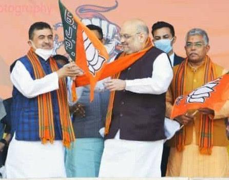 suvendu adhikari joins bjp আজ মেদিনীপুরে বিজেপিতে যোগদানের পর একই মঞ্চে অমিত শাহ ও শুভেন্দু অধিকারী।