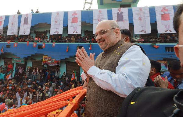 amit shah at bolpur road show 
