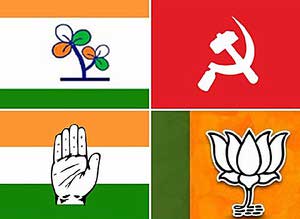 তৃণমূল-বিজেপি-কংগ্রেস-বামফ্রন্ট 