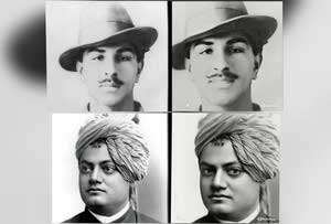 AI tech image of swami vivekananda and bhagat singh