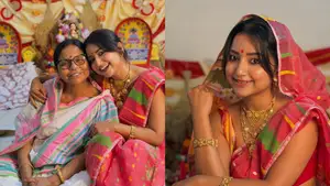 Durba Laxmi মায়ের সঙ্গে দুর্বা দে