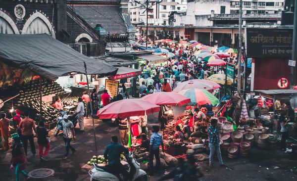 Street market in India